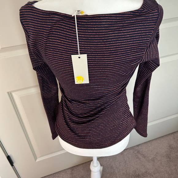 NWT Boden Metallic Stripe Top Women’s US size 6 - Picture 3 of 7